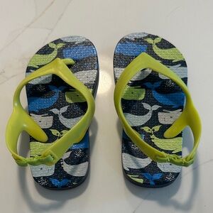Old Navy Kids Whale Print Flip Flops